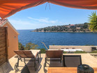 View to the see from the outdoor terrace with deck chairs - apartment by the sea, Korcula