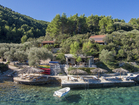 Korcula charming stone house by the sea - view to the house and beautiful bay